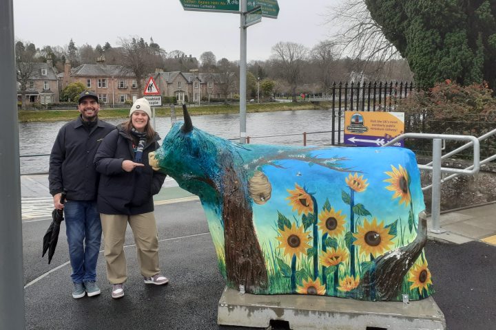 a man holding a stop sign