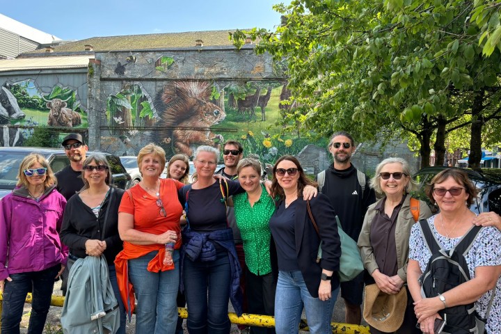 a group of people posing for a photo