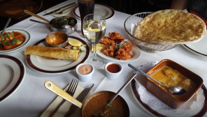 a plate of food on a table
