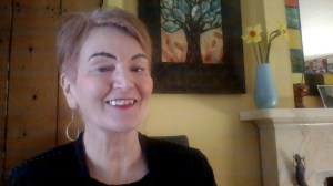 a woman smiling for the camera