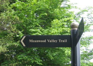 a sign hanging from a tree