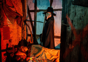 a person standing in front of a door