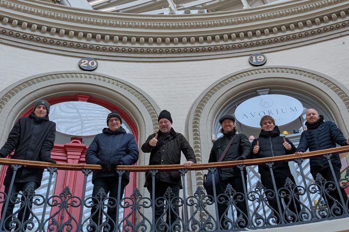 a group of people in a room