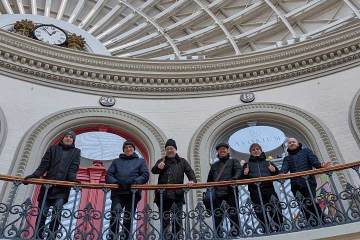 a group of people in a room