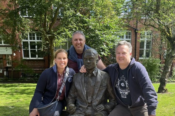 a group of people posing for the camera