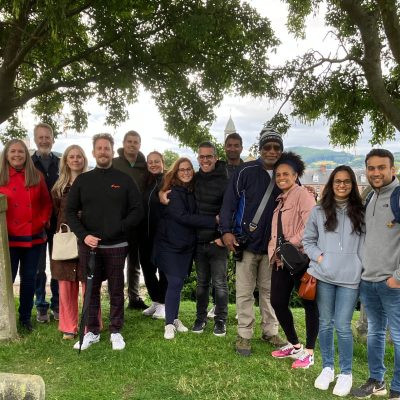 a group of people posing for a picture