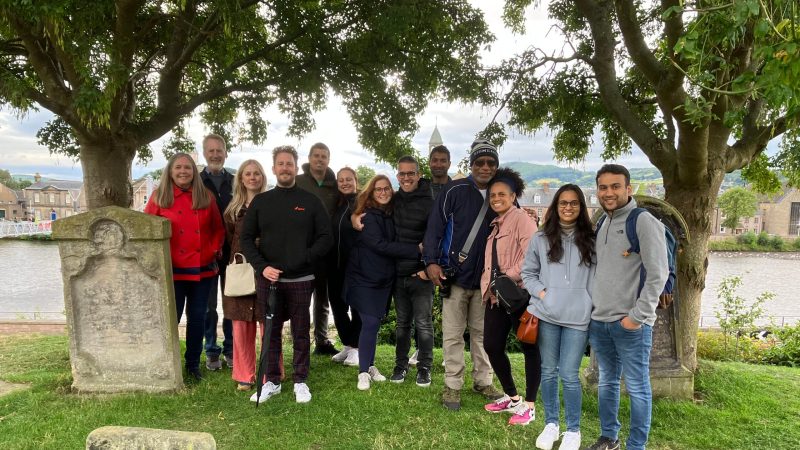 a group of people posing for a picture