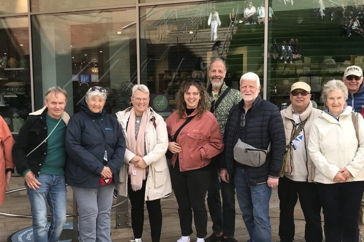 a group of people posing for a photo