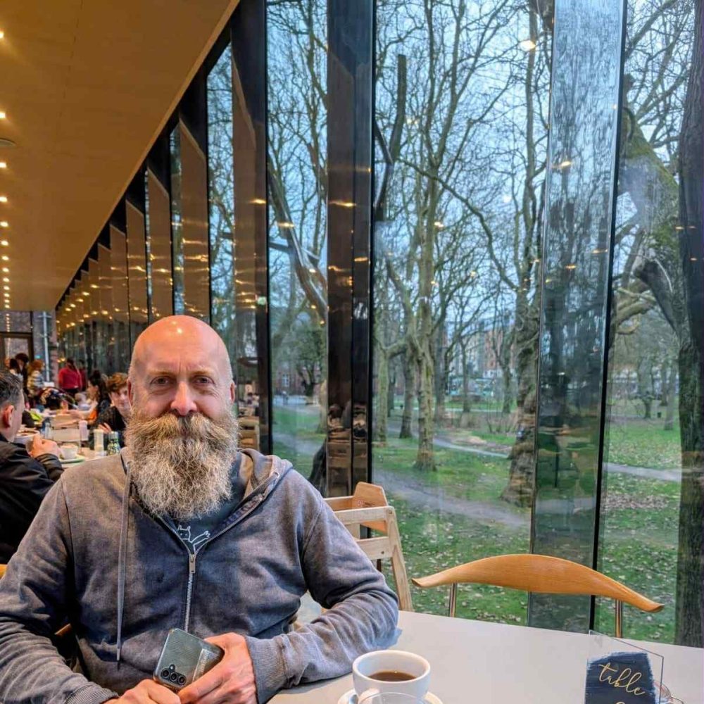 a man sitting at a table
